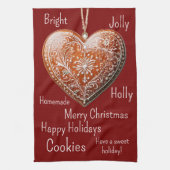 Linge De Cuisine Cookie de Noël traditionnel décoré (Vertical)