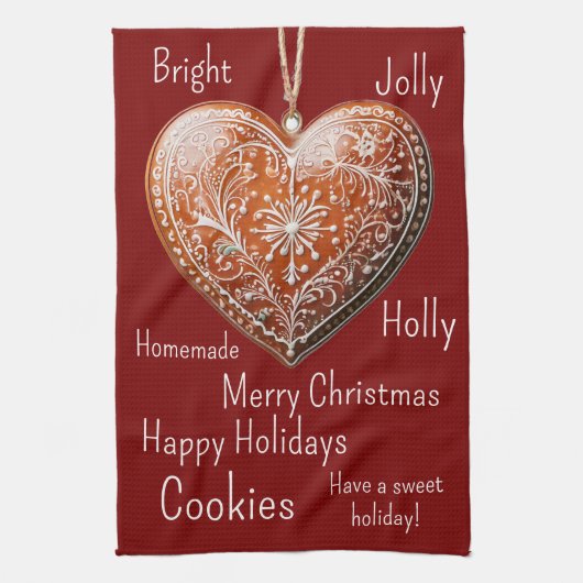 Linge De Cuisine Cookie de Noël traditionnel décoré (Vertical)