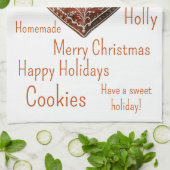 Linge De Cuisine Cookie de Noël traditionnel décoré (Plié)