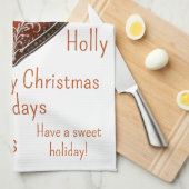 Linge De Cuisine Cookie de Noël traditionnel décoré (Quart Plié)