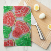 Linge De Cuisine Cookies de Noël rouges et verts (Quart Plié)