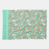 Linge De Cuisine Cookies de vacances Motif sur Turquoise (Horizontal)