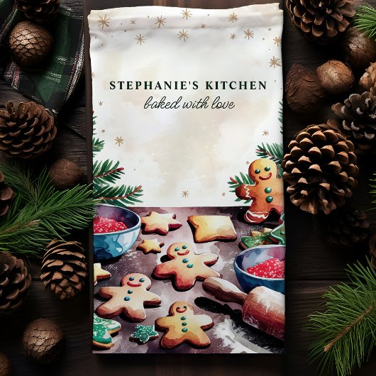 Linge De Cuisine Cookies en pain d'épice Noël personnalisé