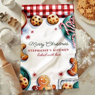 Linge De Cuisine Cookies et Sucres de canne de Noël Personnalisés