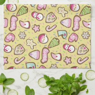Linge De Cuisine Cookies Noël Jaune