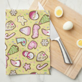 Linge De Cuisine Cookies Noël Jaune (Quart Plié)