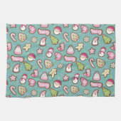 Linge De Cuisine Cookies Noël Turquoise (Horizontal)