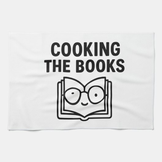 Linge De Cuisine Cooking the Books - Funny Accounting Pun (Horizontal)