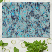 Linge De Cuisine Cool, art numérique moderne d'aquarelle bleue (Plié)