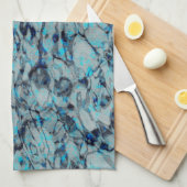 Linge De Cuisine Cool, art numérique moderne d'aquarelle bleue (Quart Plié)
