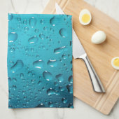 Linge De Cuisine Cool Bleu gouttes d'eau (Quart Plié)