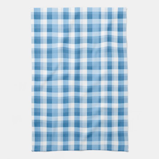 Linge De Cuisine Cool blue plaid tiled pattern  (Vertical)