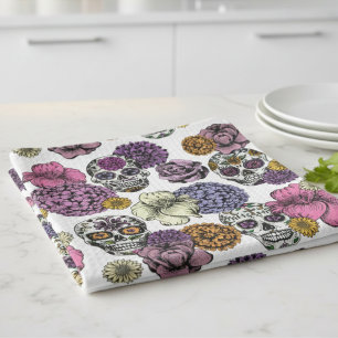Linge De Cuisine Cool & coloré Floral Skuls à sucre Design