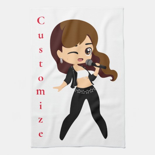 Linge De Cuisine Cool fille chante Karaoke Thunder_Cove (Vertical)