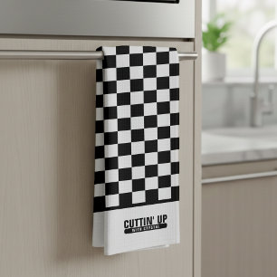 Linge De Cuisine Cool Funny Couper' Haut tableau noir & blanc