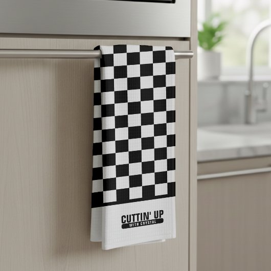 Linge De Cuisine Cool Funny Couper' Haut tableau noir & blanc