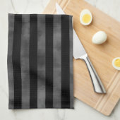 Linge De Cuisine Cool goth punk grungy noir et gris rayures foncées (Quart Plié)