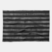 Linge De Cuisine Cool goth punk grungy noir et gris rayures foncées (Horizontal)