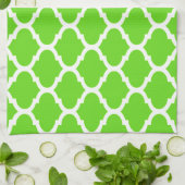 Linge De Cuisine Cool Lime Green Motif Quatrefoil marocain (Plié)