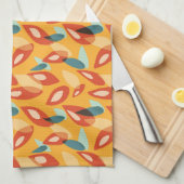 Linge De Cuisine Cool moderne rétro Motif géométrique Jaune Orange (Quart Plié)