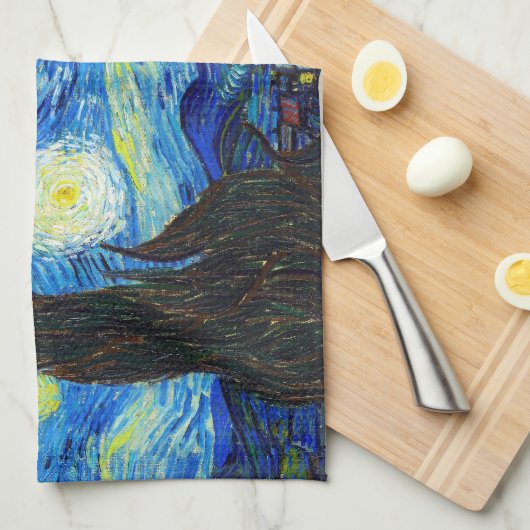 Linge De Cuisine Cool Starry Night Vincent Van Gogh peinture (Quart Plié)
