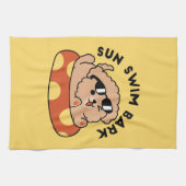 Linge De Cuisine Cool Summer Chien Flottant - Jolie Puppy Pool Part (Horizontal)