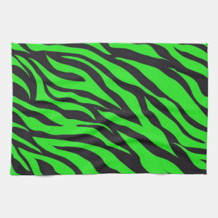 Linge De Cuisine Cool tendance Neon Lime Green Zebra Stripes Motif