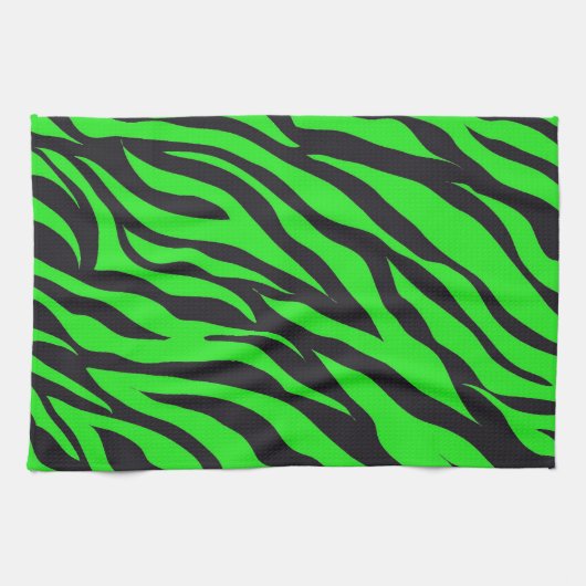 Linge De Cuisine Cool tendance Neon Lime Green Zebra Stripes Motif (Horizontal)