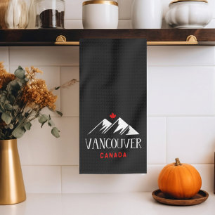 Linge De Cuisine Cool Vancouver Canada Mountains Maple Leaf Dark