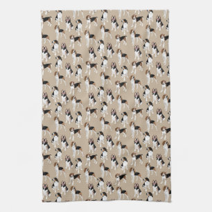Linge De Cuisine Coonhound de marcheur de Treeing sur bronzage