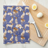 Linge De Cuisine Coonhound de Redtick sur le bleu (Quart Plié)
