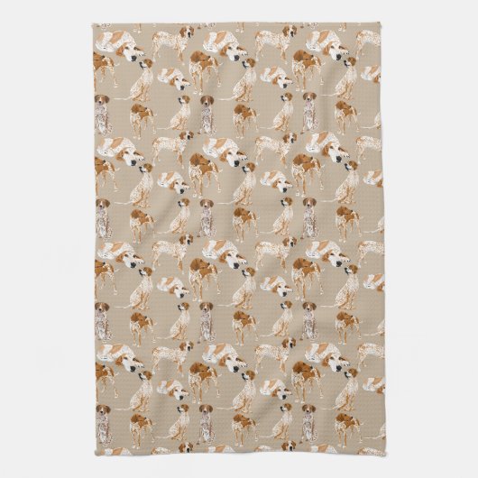 Linge De Cuisine Coonhounds de Redtick sur Tan (Vertical)