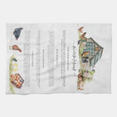 Linge De Cuisine Coop de poulet | Monogramme rustique de ferme (Horizontal)