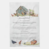 Linge De Cuisine Coop de poulet | Monogramme rustique de ferme (Vertical)