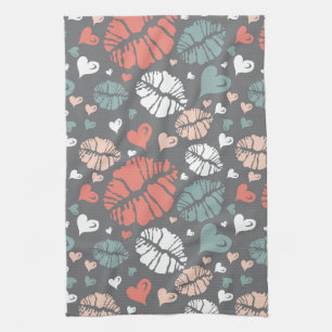 Linge De Cuisine Copie de baiser et motif de coeur
