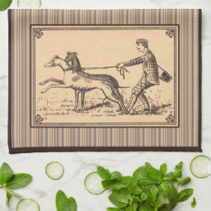 Linge De Cuisine Copie de marche de lévriers d'homme vintage