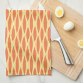 Linge De Cuisine Copie de ruban de la moitié du siècle - orange et (Quart Plié)