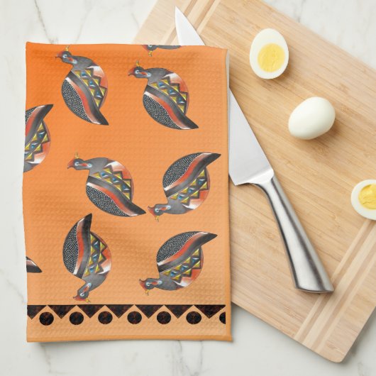 LINGE DE CUISINE COPIE ET FRONTIÈRES DE LA PINTADE 35 PARTOUT (Quart Plié)