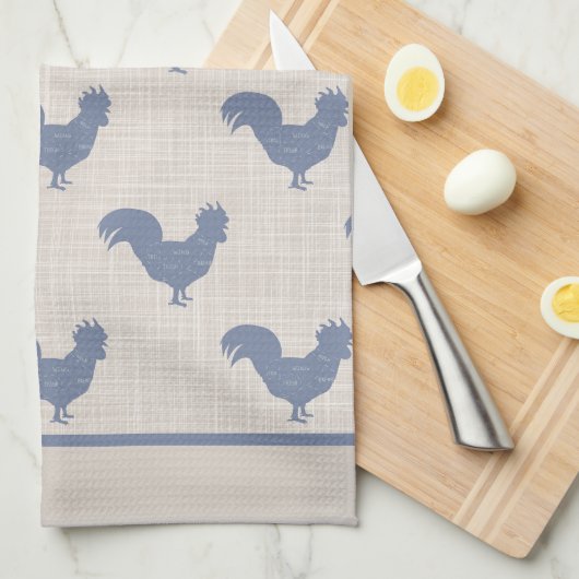 Linge De Cuisine Coq Bleu (Quart Plié)