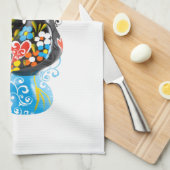 Linge De Cuisine Coq célèbre de Barcelos Nr 06 - édition florale (Quart Plié)