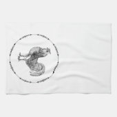 Linge De Cuisine Coq de pays français noir et blanc (Horizontal)