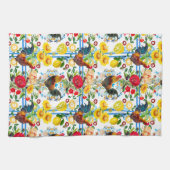 Linge De Cuisine Coq, ferme, oiseaux, folklore motif   (Horizontal)