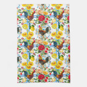 Linge De Cuisine Coq, ferme, oiseaux, folklore motif   (Vertical)