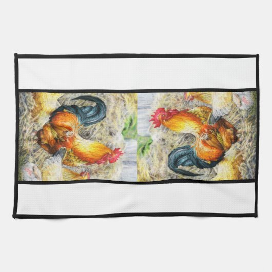 Linge De Cuisine Coq Fier (Horizontal)