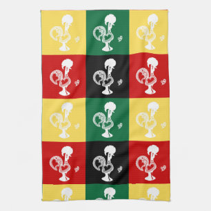 Linge De Cuisine Coq portugais de Barcelos coloré motif