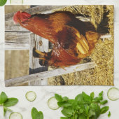Linge De Cuisine Coq Rhode Island Red (Plié)