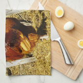 Linge De Cuisine Coq Rhode Island Red (Quart Plié)