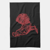 Linge De Cuisine Coq Rouge de style typographie (Vertical)