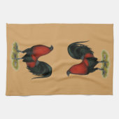 Linge De Cuisine Coq Rouge Noir BB Jeu Américain (Horizontal)