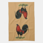 Linge De Cuisine Coq Rouge Noir BB Jeu Américain (Vertical)